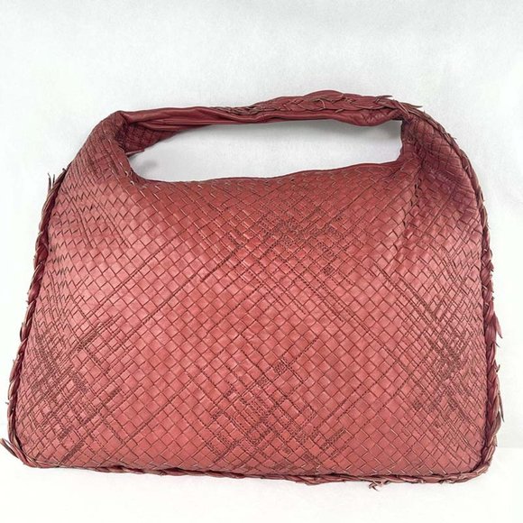 Bottega Veneta Intrecciato Profondo Nappa Large Pink Leather Shoulder Bag - Picture 1 of 11